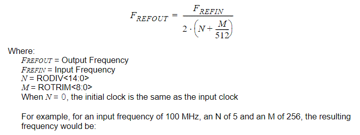 PIC32MZ - Reference Clock Frequency Formula