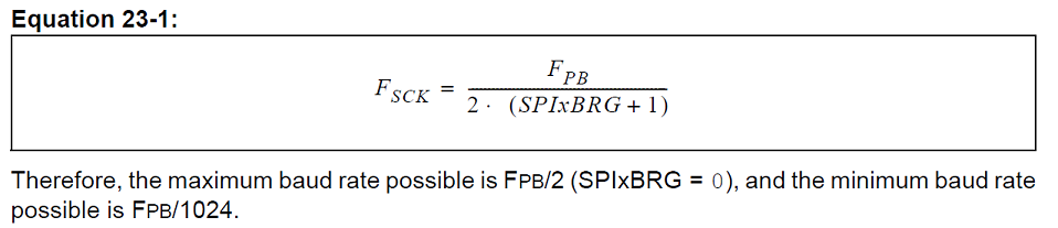 PIC32MZ - SPI BRG formula