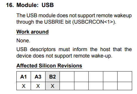 PIC32MZ USB No Remote Wakeup